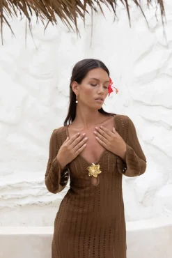 Vacation Dresses|Spring Break Dresses>Hello Molly Leilani Maxi Dress Chocolate