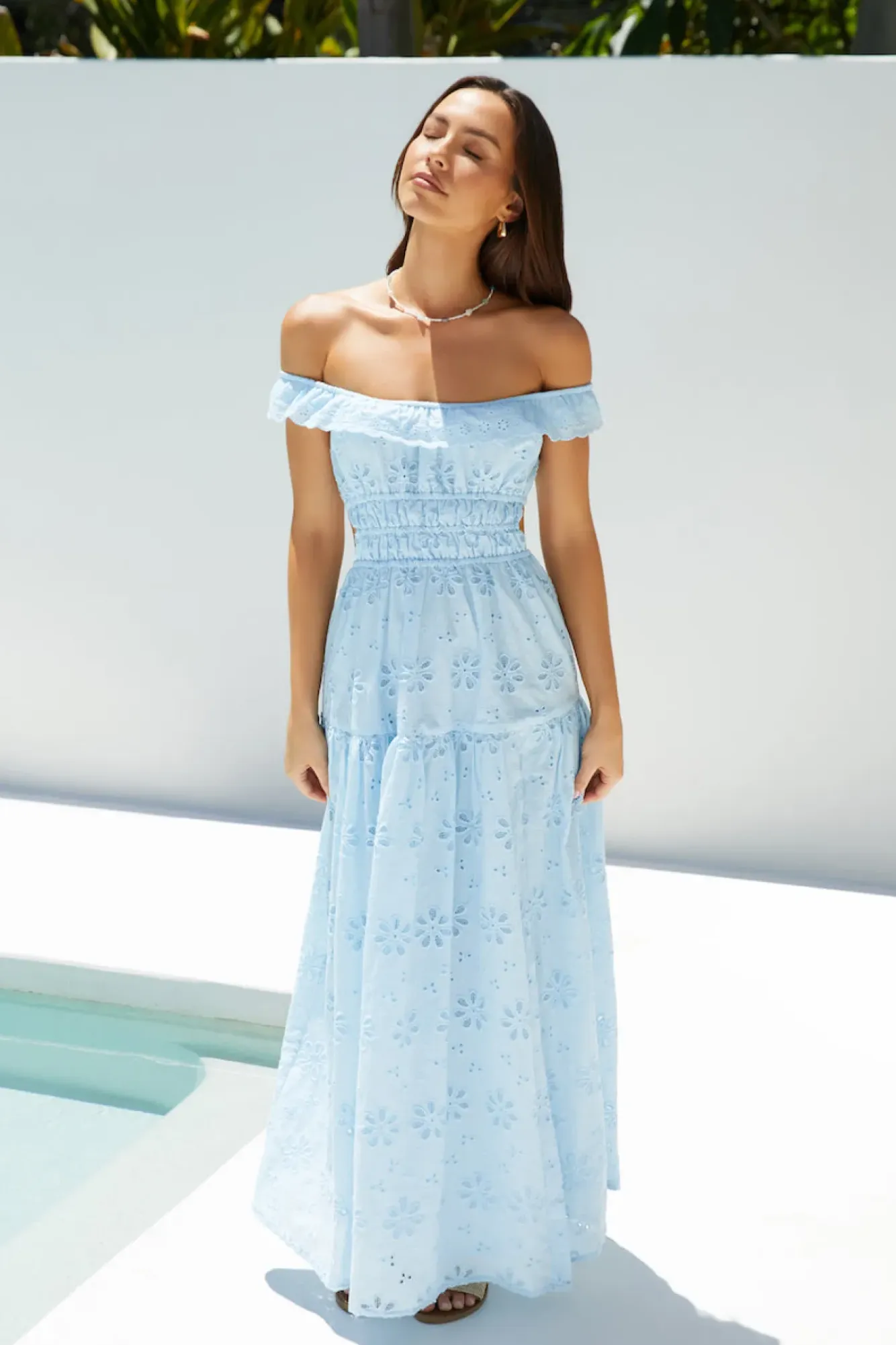 Cocktail Dresses|Vacation Dresses>Hello Molly Lemon Blossom Maxi Dress Blue