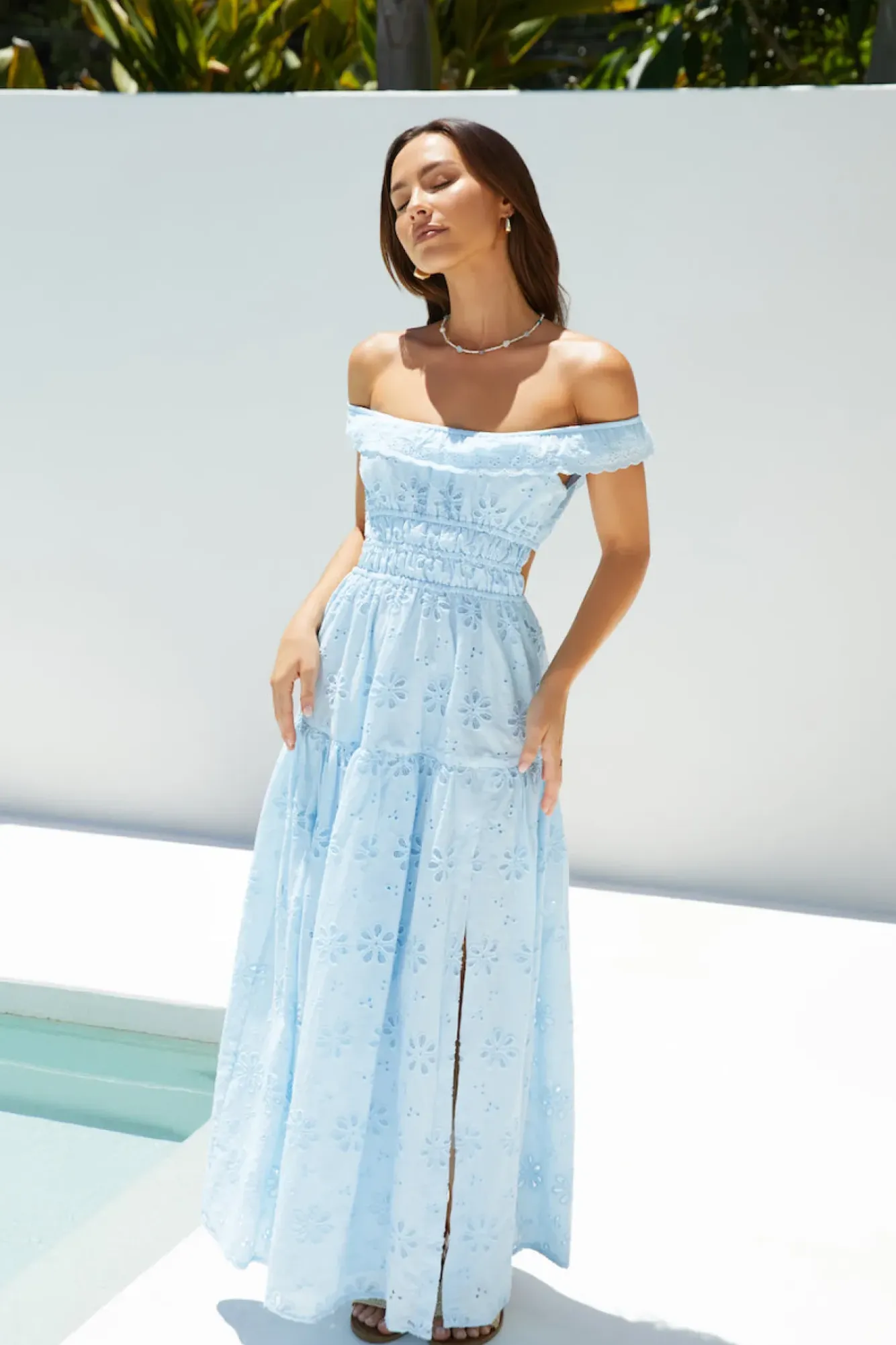 Cocktail Dresses|Vacation Dresses>Hello Molly Lemon Blossom Maxi Dress Blue