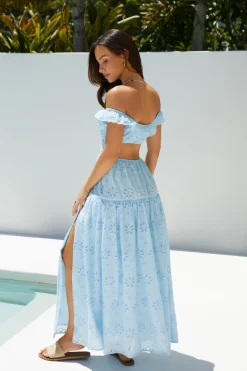 Cocktail Dresses|Vacation Dresses>Hello Molly Lemon Blossom Maxi Dress Blue