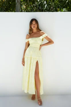 Wedding Guest Dresses|Vacation Dresses>Hello Molly Lemon Blossom Maxi Dress Yellow