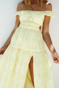 Wedding Guest Dresses|Vacation Dresses>Hello Molly Lemon Blossom Maxi Dress Yellow