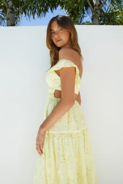 Wedding Guest Dresses|Vacation Dresses>Hello Molly Lemon Blossom Maxi Dress Yellow