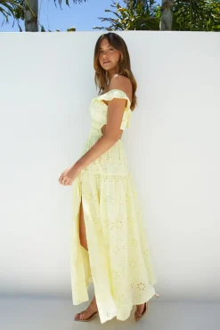 Wedding Guest Dresses|Vacation Dresses>Hello Molly Lemon Blossom Maxi Dress Yellow