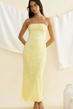 Vacation Dresses|Spring Break Dresses>Hello Molly Lemon Cello Maxi Dress