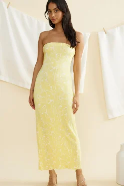 Vacation Dresses|Spring Break Dresses>Hello Molly Lemon Cello Maxi Dress