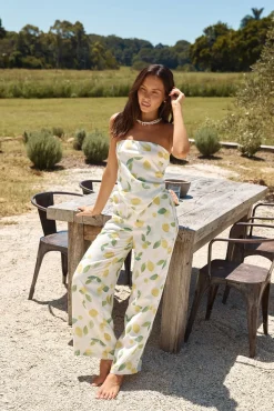 Two-Piece Pants Set>Hello Molly Lemon Drop Set Yellow
