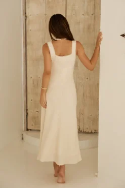 Spring Break Dresses|Brunch Dresses>Hello Molly Lemon Squeeze Maxi Dress Beige