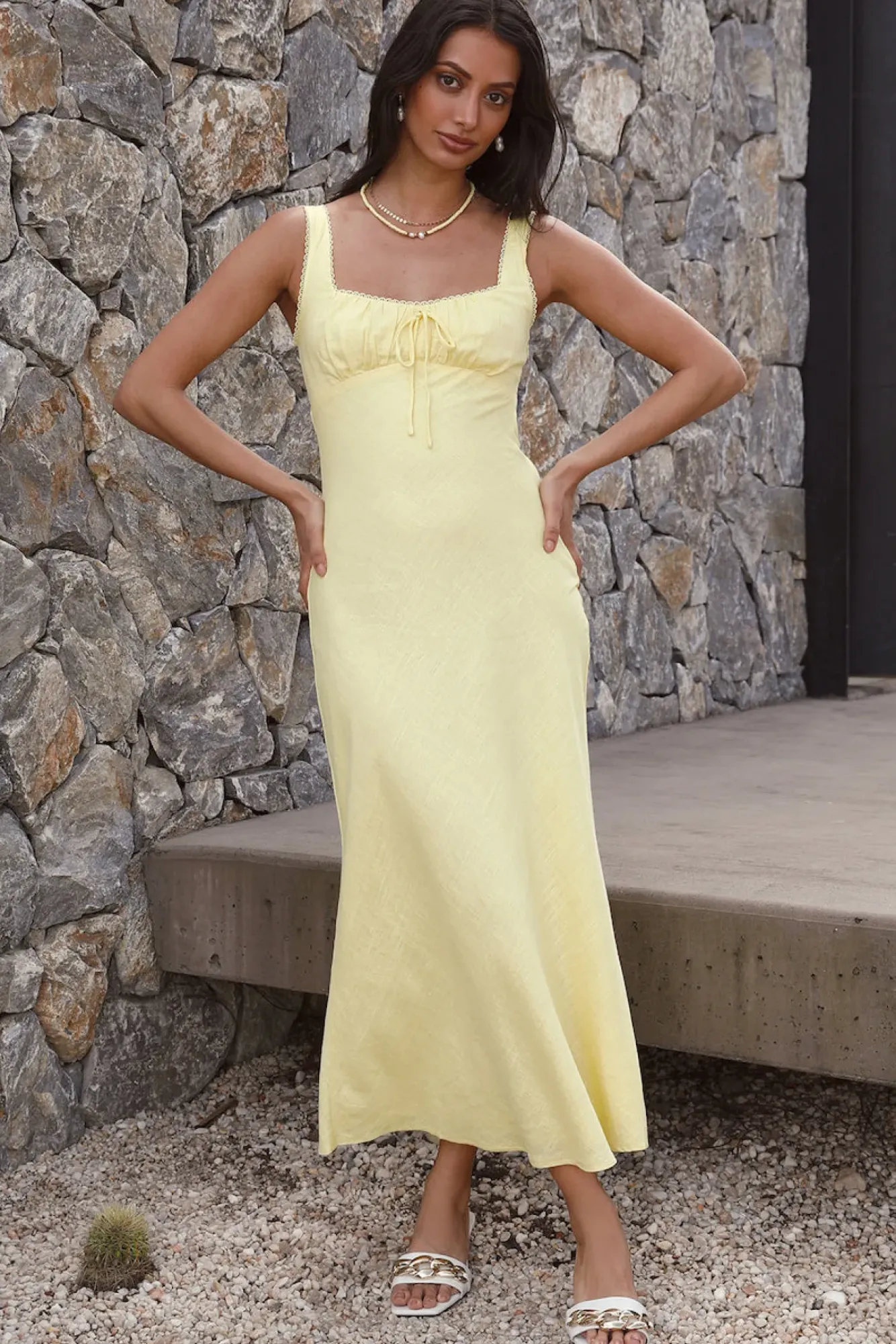 Vacation Dresses|Spring Break Dresses>Hello Molly Lemon Squeeze Maxi Dress Yellow