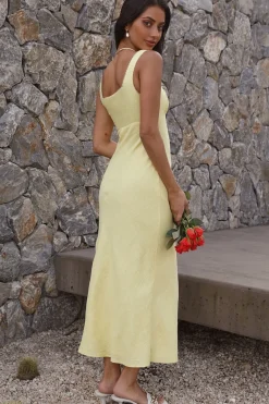 Vacation Dresses|Spring Break Dresses>Hello Molly Lemon Squeeze Maxi Dress Yellow