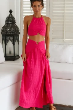 Cropped>Hello Molly Lemon Tree Crop Top Pink