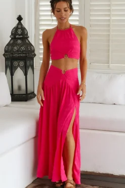 Cropped>Hello Molly Lemon Tree Crop Top Pink