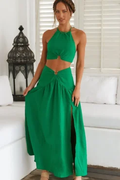 Skirts|Skirt And Top Sets>Hello Molly Lemon Tree Maxi Skirt Green