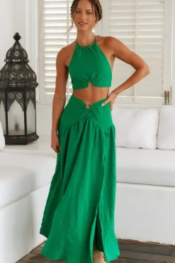 Skirts|Skirt And Top Sets>Hello Molly Lemon Tree Maxi Skirt Green