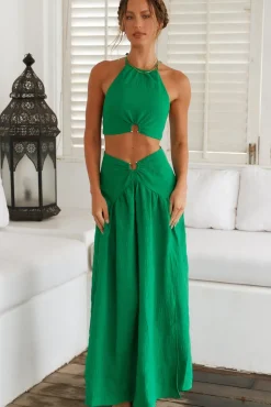 Skirts|Skirt And Top Sets>Hello Molly Lemon Tree Maxi Skirt Green