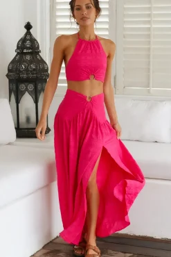 Skirts|Skirt And Top Sets>Hello Molly Lemon Tree Maxi Skirt Pink