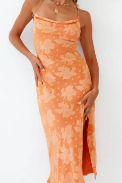 Vacation Dresses|Spring Break Dresses>Hello Molly Leora Midi Dress Orange
