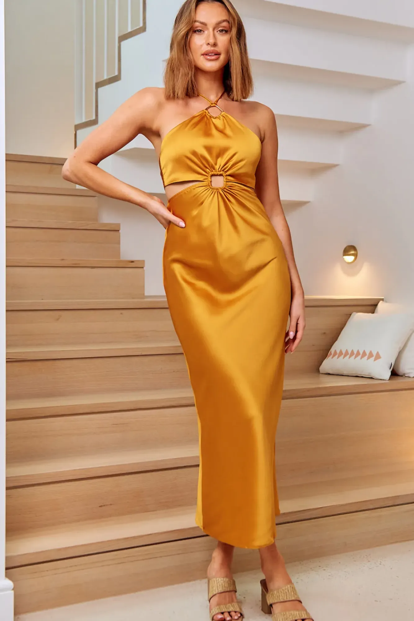 Wedding Guest Dresses|Formal Dresses>Hello Molly Levelled Soul Maxi Dress Gold