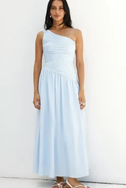 Wedding Guest Dresses|Vacation Dresses>Hello Molly Lexi Love One Shoulder Maxi Dress Blue