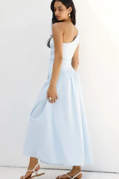 Wedding Guest Dresses|Vacation Dresses>Hello Molly Lexi Love One Shoulder Maxi Dress Blue