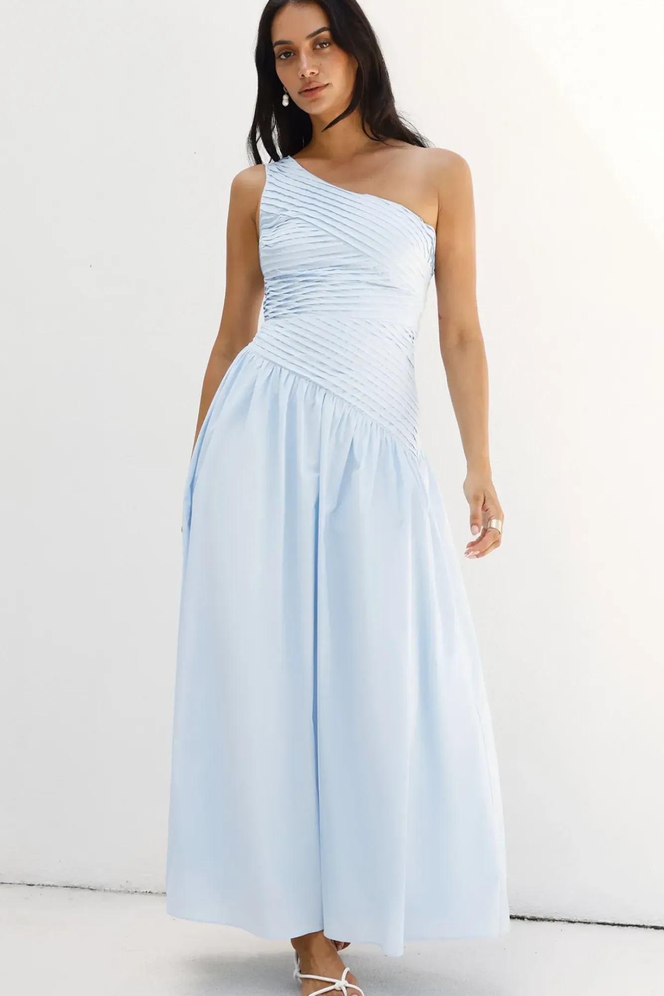 Wedding Guest Dresses|Vacation Dresses>Hello Molly Lexi Love One Shoulder Maxi Dress Blue
