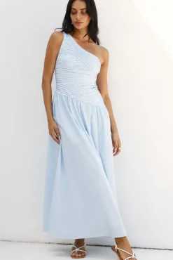 Wedding Guest Dresses|Vacation Dresses>Hello Molly Lexi Love One Shoulder Maxi Dress Blue