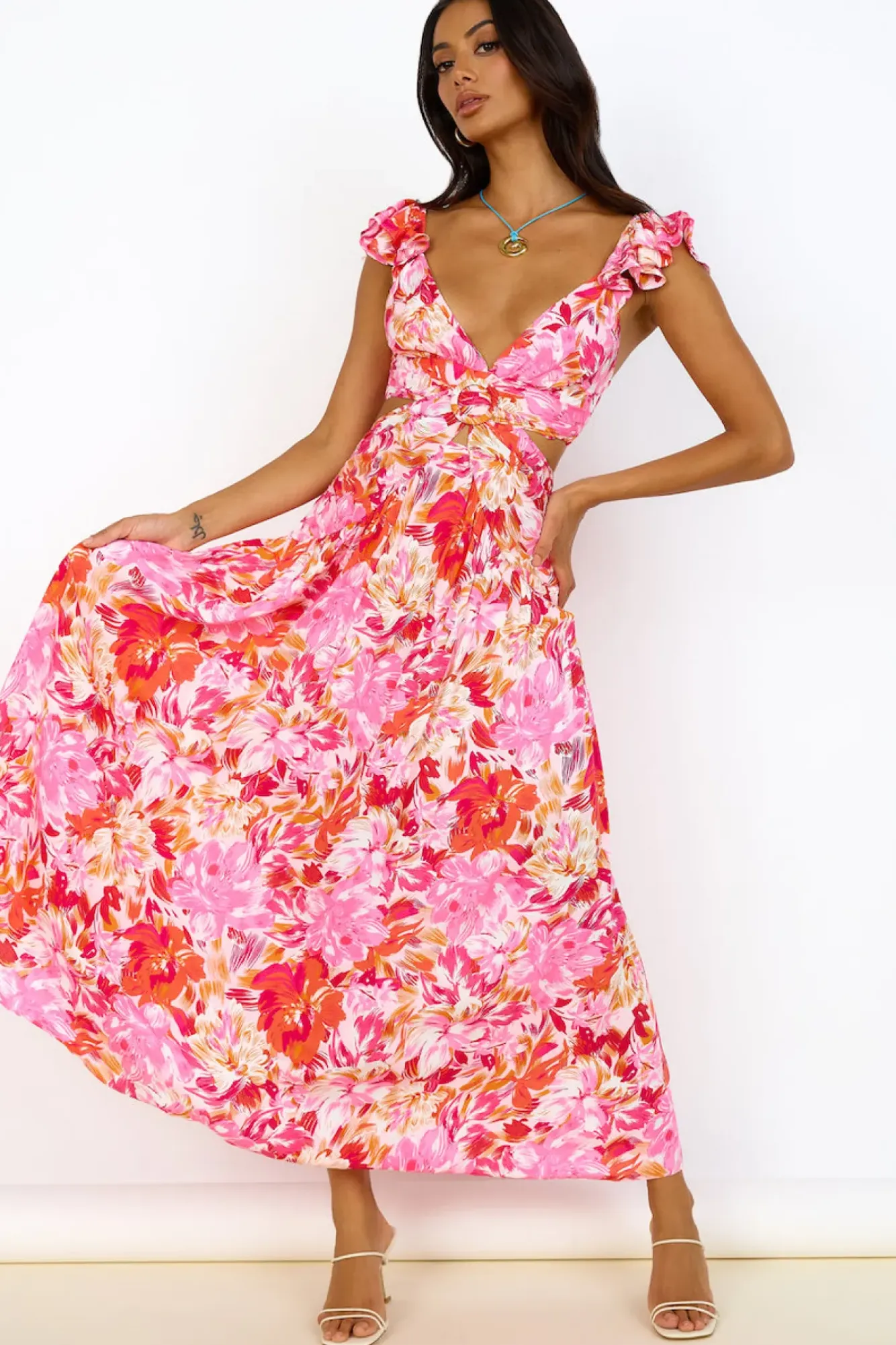 Vacation Dresses|Spring Break Dresses>Hello Molly Life Of The Party Maxi Dress Pink