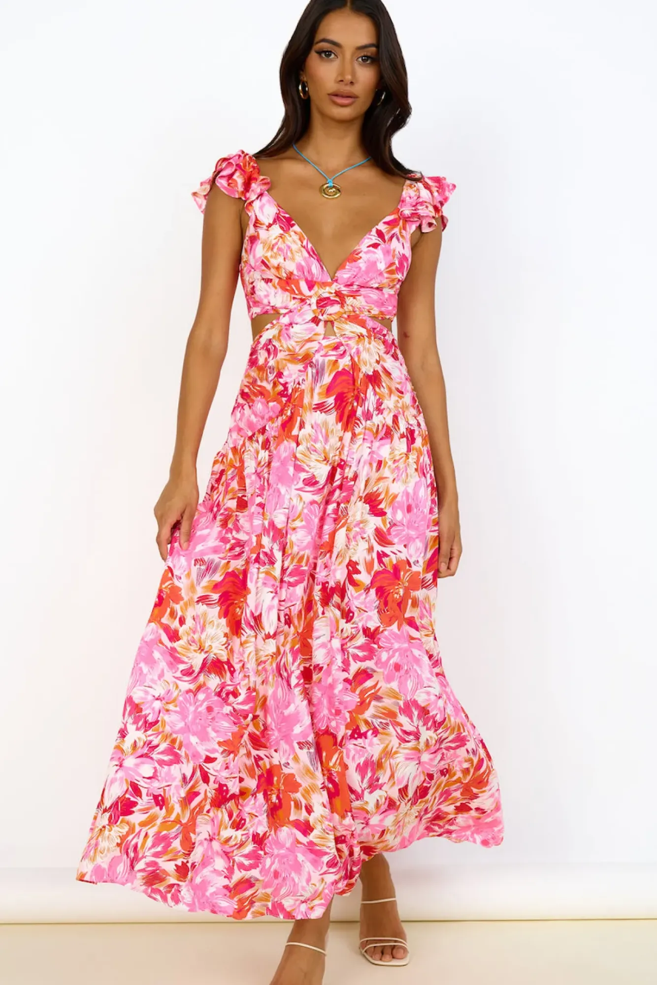 Vacation Dresses|Spring Break Dresses>Hello Molly Life Of The Party Maxi Dress Pink