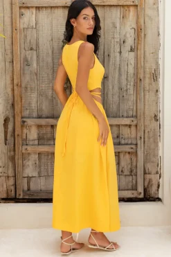 Vacation Dresses|Spring Break Dresses>Hello Molly Lifetime Maxi Dress Yellow