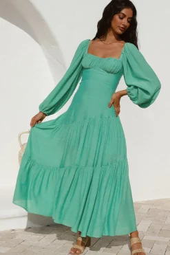 Wedding Guest Dresses|Cocktail Dresses>Hello Molly Like A Princess Maxi Dress Green
