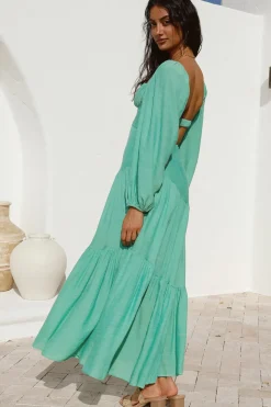 Wedding Guest Dresses|Cocktail Dresses>Hello Molly Like A Princess Maxi Dress Green