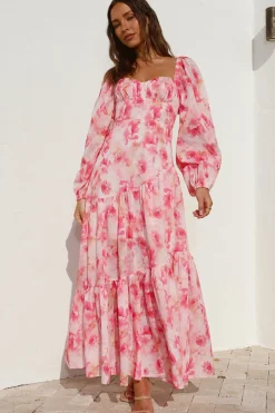 Bump Friendly|Long Sleeve Dresses>Hello Molly Like A Princess Maxi Dress Pink