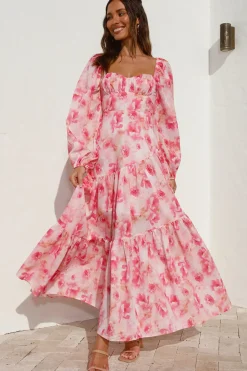 Bump Friendly|Long Sleeve Dresses>Hello Molly Like A Princess Maxi Dress Pink