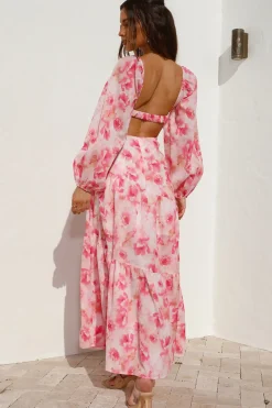 Bump Friendly|Long Sleeve Dresses>Hello Molly Like A Princess Maxi Dress Pink