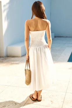 Brunch Dresses|Summer Dresses>Hello Molly Lily Bubble Hem Maxi Dress White