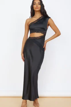 Formal Dresses|Bridesmaid Dresses>Hello Molly Limitless Love Satin Maxi Dress Black