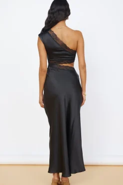 Formal Dresses|Bridesmaid Dresses>Hello Molly Limitless Love Satin Maxi Dress Black