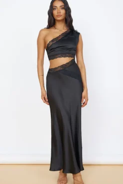 Formal Dresses|Bridesmaid Dresses>Hello Molly Limitless Love Satin Maxi Dress Black