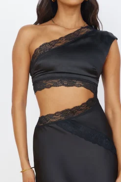 Formal Dresses|Bridesmaid Dresses>Hello Molly Limitless Love Satin Maxi Dress Black