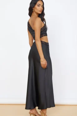 Formal Dresses|Bridesmaid Dresses>Hello Molly Limitless Love Satin Maxi Dress Black