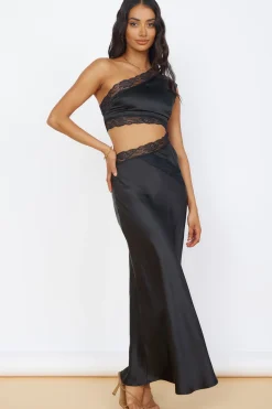 Formal Dresses|Bridesmaid Dresses>Hello Molly Limitless Love Satin Maxi Dress Black