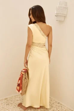 Formal Dresses|Cocktail Dresses>Hello Molly Limitless Love Satin Maxi Dress Yellow
