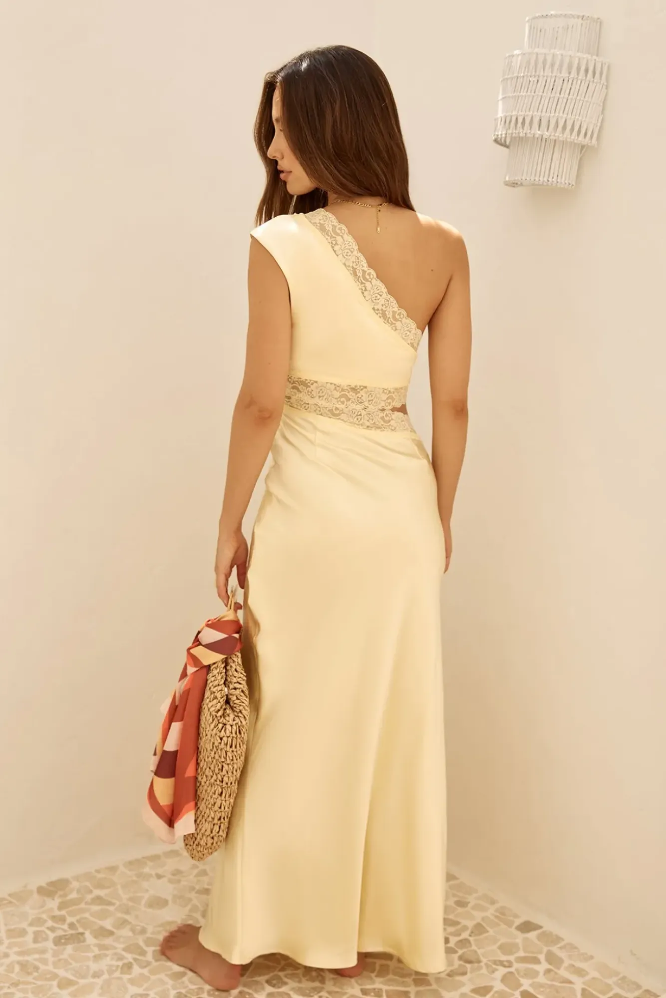 Formal Dresses|Cocktail Dresses>Hello Molly Limitless Love Satin Maxi Dress Yellow