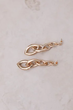 Earrings>Hello Molly Linked To You Earrings Gold