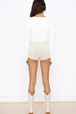 Shorts>Lioness Golden Knit Mini Short Cream