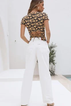 T-Shirts|Cropped>Lioness Saint Tie Tee Vintage Floral