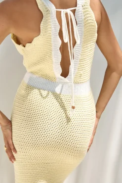 Vacation Dresses|Spring Break Dresses>Hello Molly Lisbon Lover Knit Maxi Dress Yellow