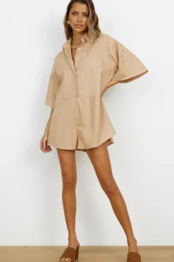 Rompers>Hello Molly Lisbon Romper Brown
