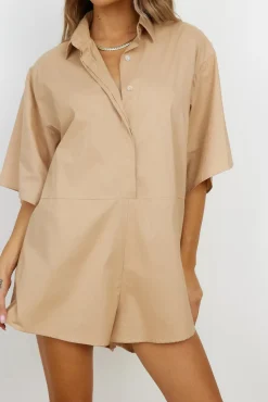 Rompers>Hello Molly Lisbon Romper Brown