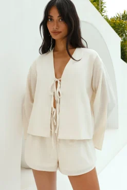 Two-Piece Shorts Set>Hello Molly Listen Closely Set Beige